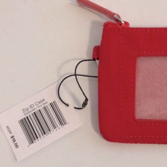 New Vera Bradley Zip ID Case, Fire Red - Picture 2 of 2